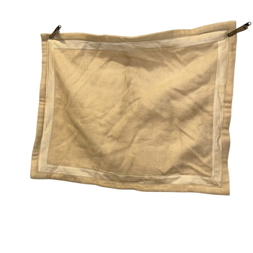 Ralph Lauren HOME cream and white WOOL snap queen standard pillow sham